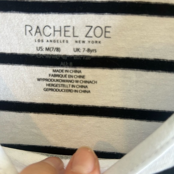 Rachel Zoe Black and White Striped Long Sleeve Tee - Picture 3 of 4